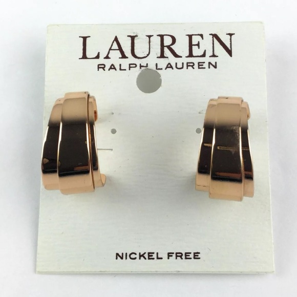 NEW LRL Rose Gold Tone Hoop Earrings MSRP $38 - Picture 4 of 6